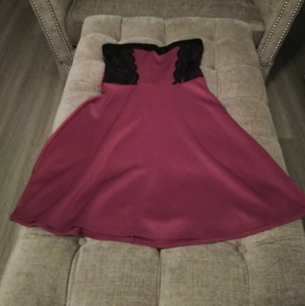 Lace Trimmed Strapless Dress